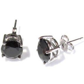 Orecchini punto luce 9mm BLACK in Argento 925 - colore neri