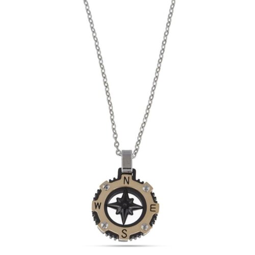 Collana Acciaio Rosa dei Venti