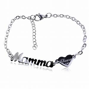 Bracciale scritta mamma in Acciaio