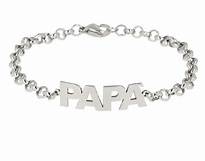Bracciale scritta papa in acciao in Argento 925