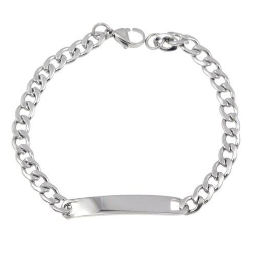Bracciale targa uomo catena Acciaio