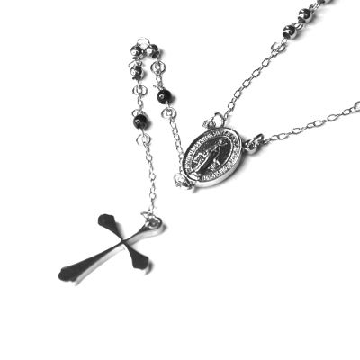 collana rosario cm 48 in acciaio