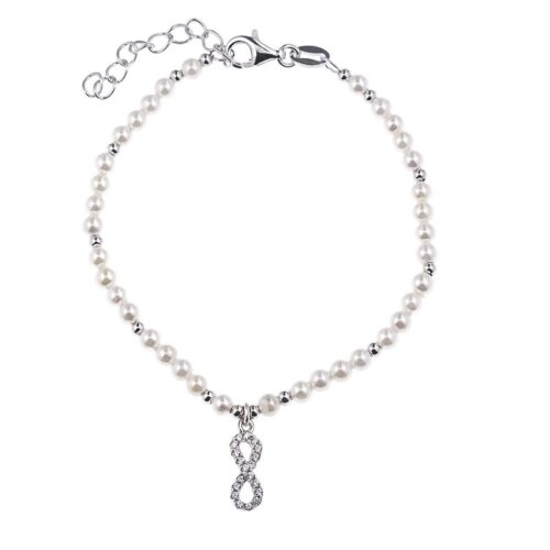 Bracciale perle infinito in Argento 925