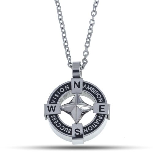 collana uomo rosa venti in acciaio