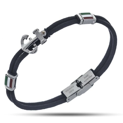 Bracciale uomo Acciaio bandiera italia con ancora