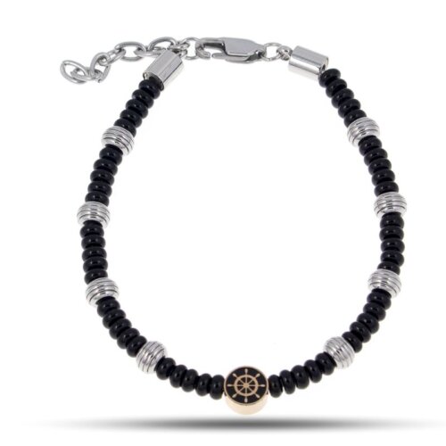 bracciale uomo pietre con ancora