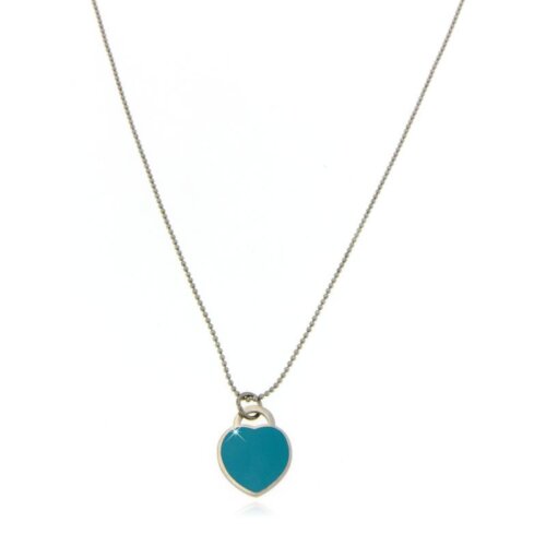 Collana cm 80 con cuore smaltato in Acciaio