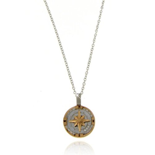 Collana uomo rosa venti in Acciaio