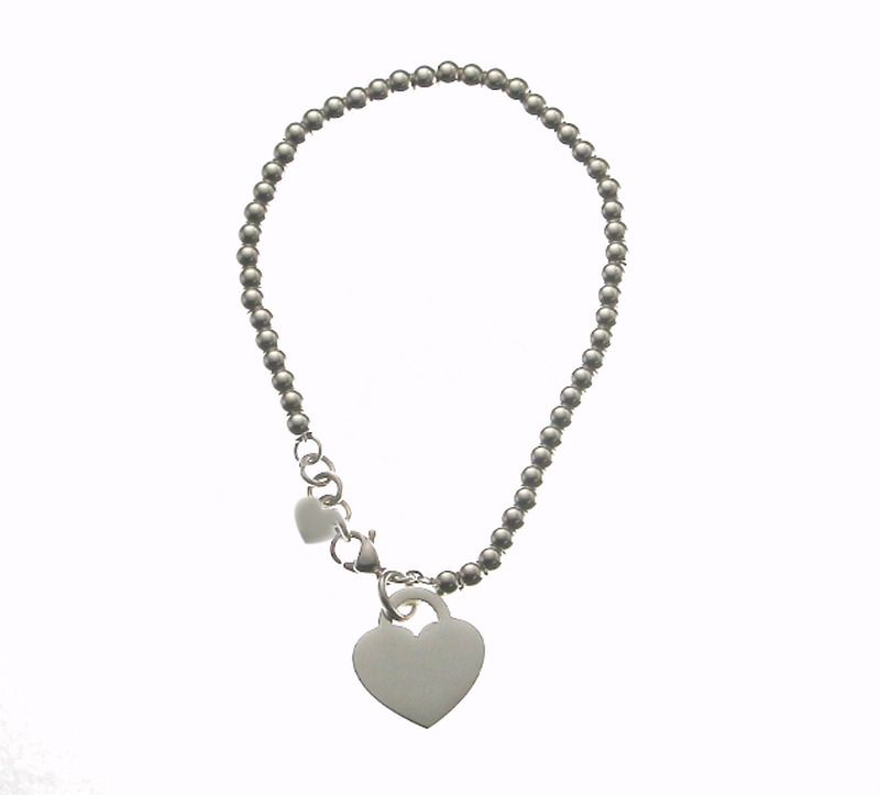 Bracciale sfere con cuore in Argento 925