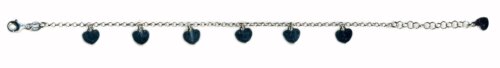 bracciale 9 cuori pendend in arg 925%