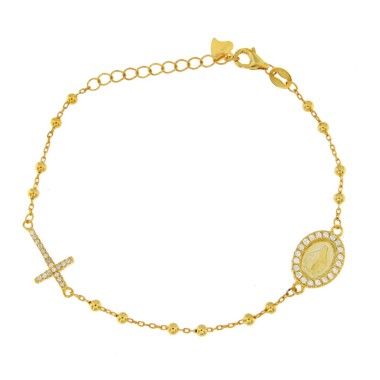 Bracciale rosario con zirconi IN ARG 925%