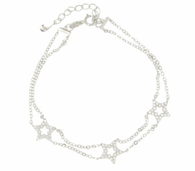 Bracciale stelle 2 fili in Argento 925