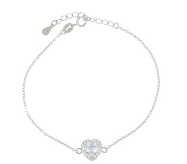 Bracciale pietra cuore in Argento 925