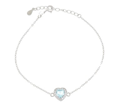 Bracciale pietra cuore in Argento 925