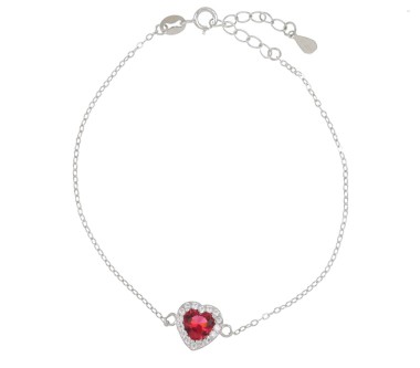 Bracciale pietra cuore in Argento 925