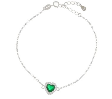 Bracciale pietra cuore in Argento 925