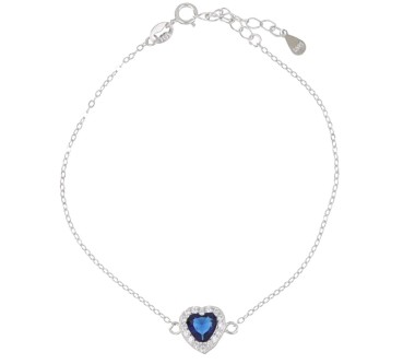 Bracciale pietra cuore zk in arg 925%