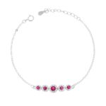 bracciale 5 pietre fiore zk in argento 925%
