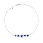 bracciale 5 pietre fiore zk in argento 925%