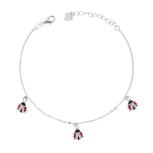 Bracciale 3 coccinelle zk in argento 925%