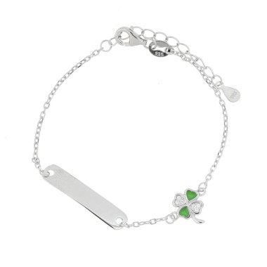 bracciale con targa baby in argento 925%