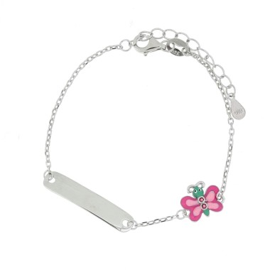 bracciale con targa baby in argento 925%