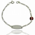 bracciale con targa baby in argento 925%