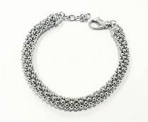Bracciale pop corn 4mm  in arg 925%