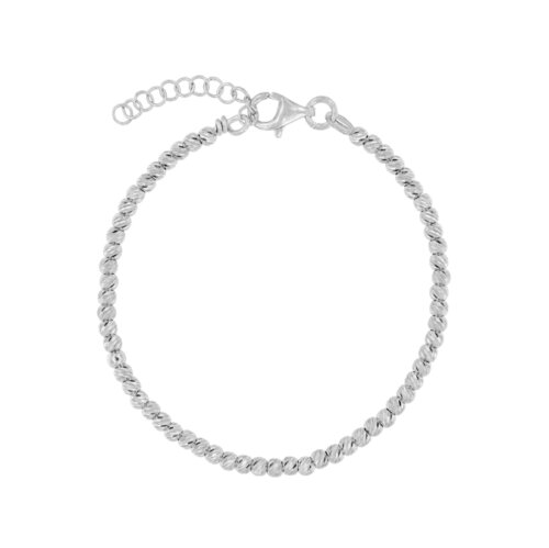 bracciale sfera disco 4mm in arg 925%