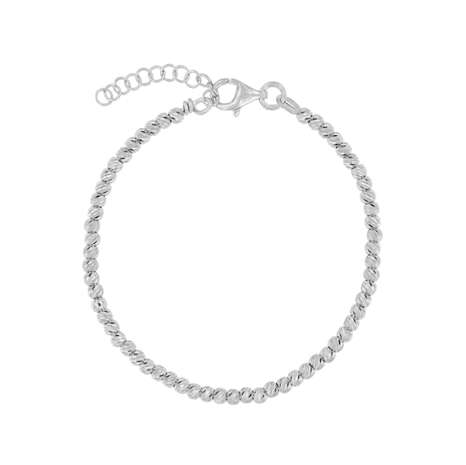 bracciale sfera disco 4mm in arg 925%