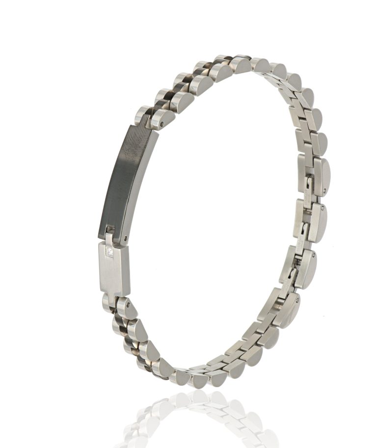 Bracciale uomo con targa in Acciaio