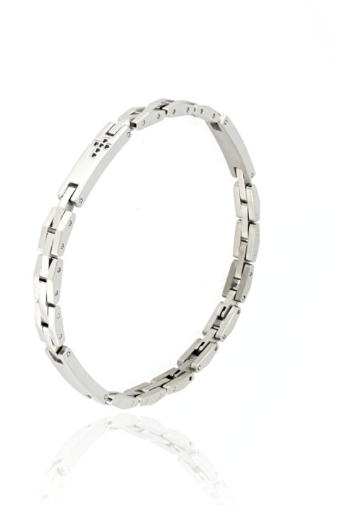 Bracciale uomo targa croce Acciaio