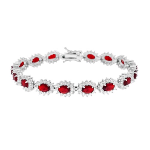 Tennis pietra ovali in Argento 925 con zirconi