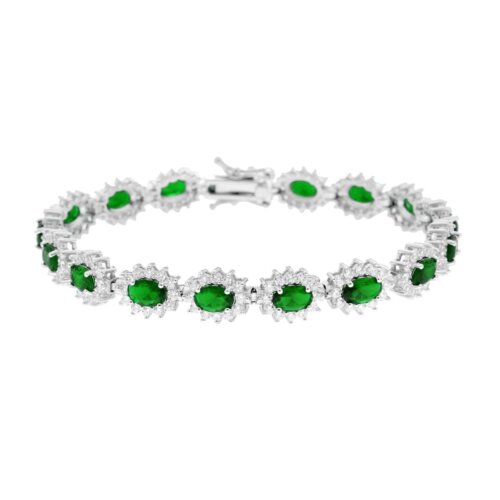 Tennis pietra ovali in Argento 925 con zirconi