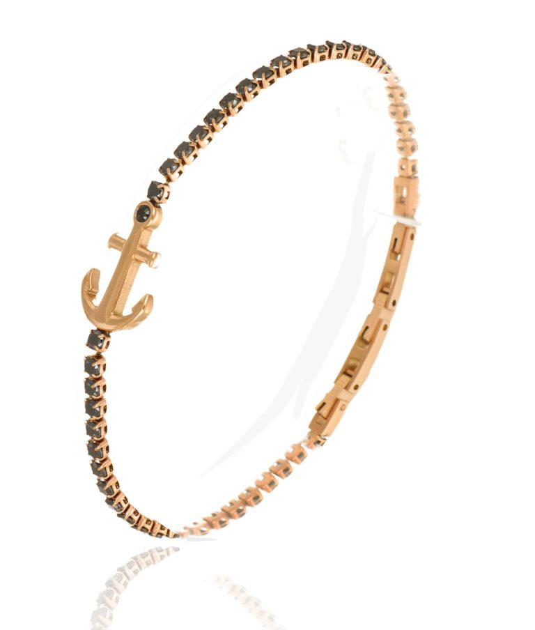 Bracciale uomo Acciaio rose con ancora