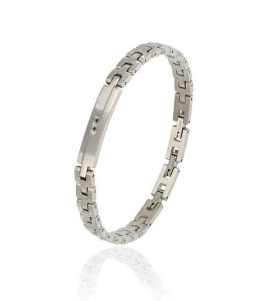 Bracciale uomo Acciaio con targa