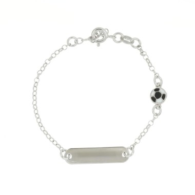 bracciale con targa baby in argento 925%