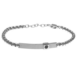 Bracciale uomo piastra rosa venti in acciaio
