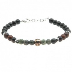 Bracciale uomo pietre ancora acciaio