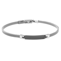 Bracciale uomo targa maglia milano Acciaio