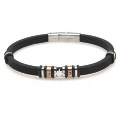 Bracciale uomo caucciu element in Acciaio
