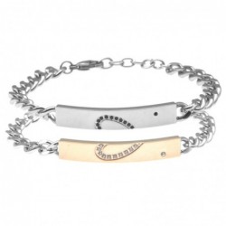 Bracciale Acciaio coppia cuore