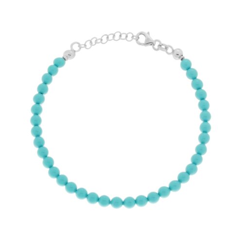 Bracciale 3mm turchese in arg 925%