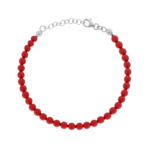 Bracciale corallo 3MM in arg 925%