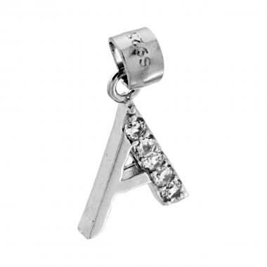 Collana lettera metà zirconata