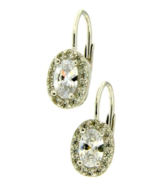 Orecchino monachella pietra ovale in Argento 925
