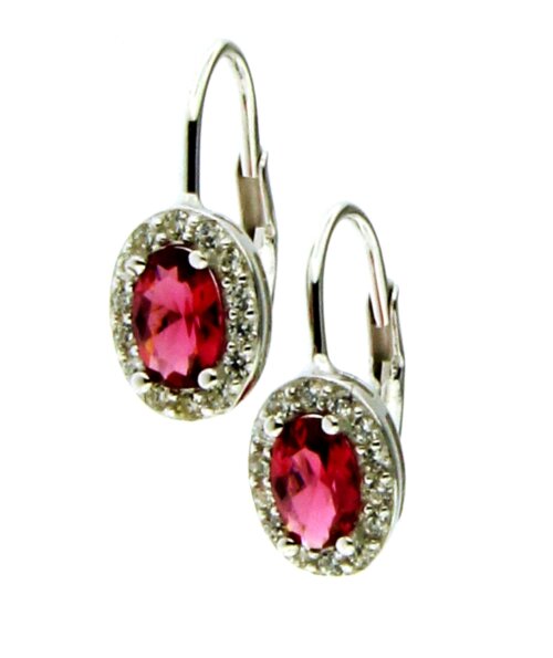 Orecchino monachella pietra ovale in Argento 925