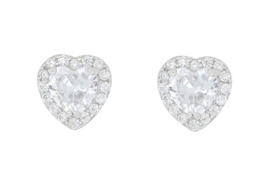orecchino cuore pietra smoll in arg 925%