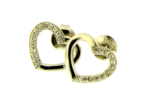 orecchino cuore in argento 925%