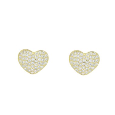Orecchini cuore zirconato in argento 925%